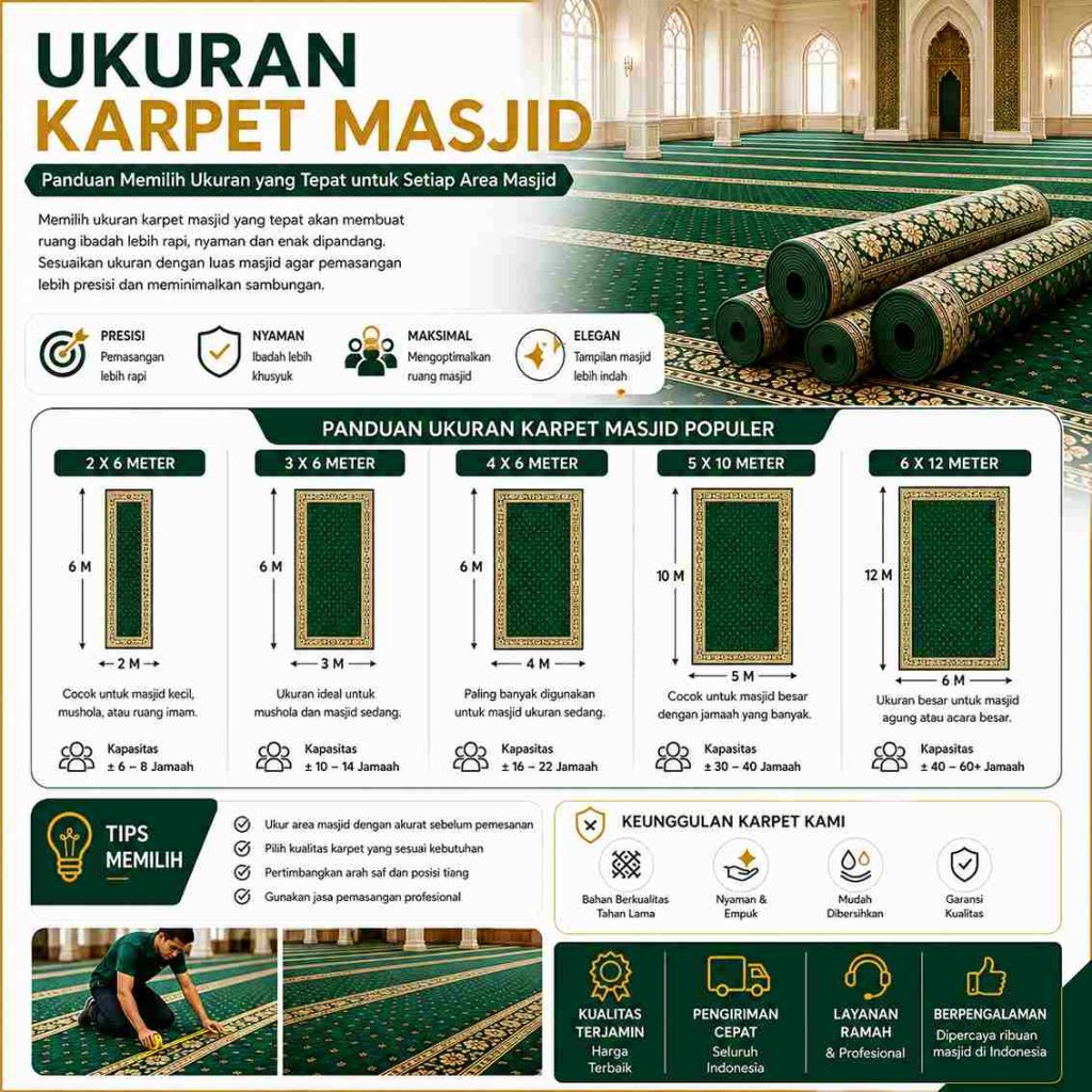 Ukuran Karpet Masjid Berdasarkan Kapasitas Jamaah
